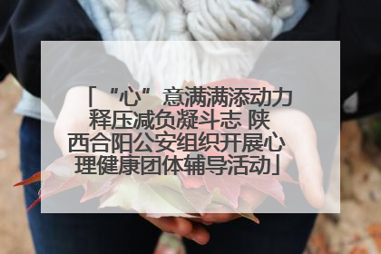 “心”意满满添动力 释压减负凝斗志 陕西合阳公安组织开展心理健康团体辅导活动
