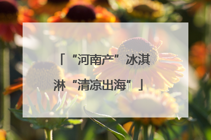 “河南产”冰淇淋“清凉出海”