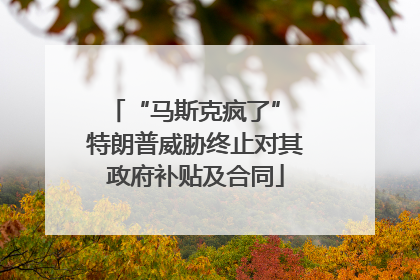 “马斯克疯了” 特朗普威胁终止对其政府补贴及合同