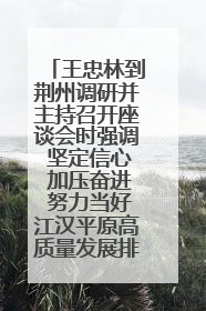 王忠林到荆州调研并主持召开座谈会时强调 坚定信心 加压奋进 努力当好江汉平原高质量发展排头兵