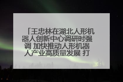 王忠林在湖北人形机器人创新中心调研时强调 加快推动人形机器人产业高质量发展 打造具有全国影响力的研发创新基地