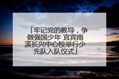 牢记党的教导，争做强国少年 宜宾南溪长兴中心校举行少先队入队仪式