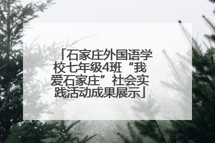 石家庄外国语学校七年级4班“我爱石家庄”社会实践活动成果展示