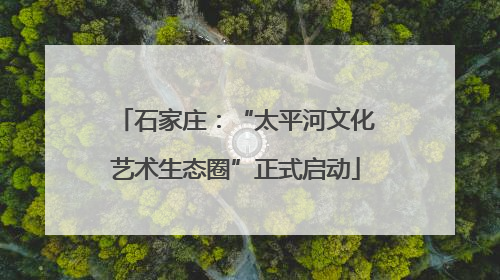 石家庄：“太平河文化艺术生态圈”正式启动