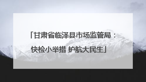 甘肃省临泽县市场监管局：快检小举措 护航大民生