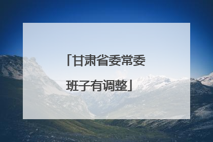 甘肃省委常委班子有调整