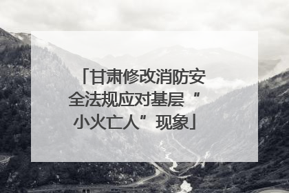 甘肃修改消防安全法规应对基层“小火亡人”现象