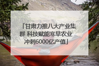 甘肃力推八大产业集群 科技赋能寒旱农业冲刺6000亿产值