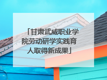 甘肃武威职业学院劳动研学实践育人取得新成果