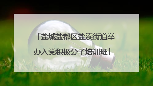 盐城盐都区盐渎街道举办入党积极分子培训班