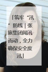 筑牢“汛”防线｜张旅集团闻汛而动，全力确保安全度汛