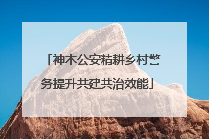 神木公安精耕乡村警务提升共建共治效能