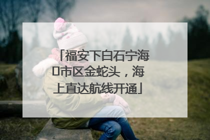 福安下白石宁海⇆市区金蛇头，海上直达航线开通