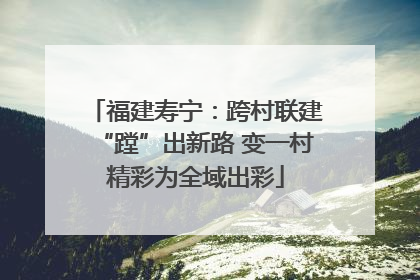 福建寿宁：跨村联建“蹚”出新路 变一村精彩为全域出彩