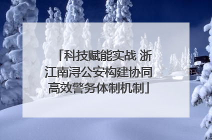 科技赋能实战 浙江南浔公安构建协同高效警务体制机制