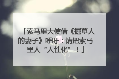 索马里大使借《掘墓人的妻子》呼吁：请把索马里人“人性化”！