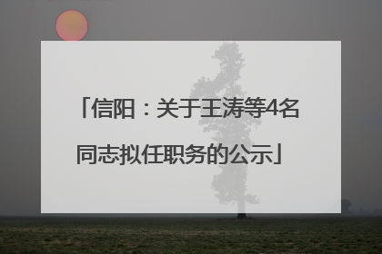 信阳：关于王涛等4名同志拟任职务的公示