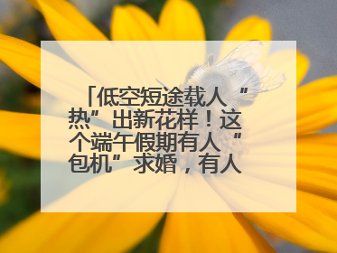 低空短途载人“热”出新花样！这个端午假期有人“包机”求婚，有人空中看龙舟赛