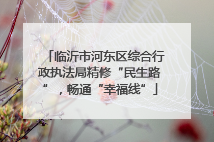 临沂市河东区综合行政执法局精修“民生路”，畅通“幸福线”