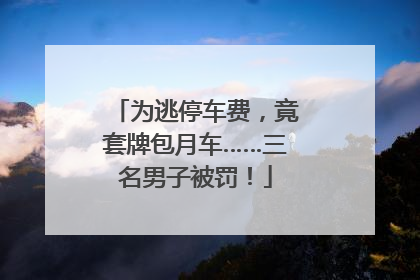 为逃停车费，竟套牌包月车……三名男子被罚！