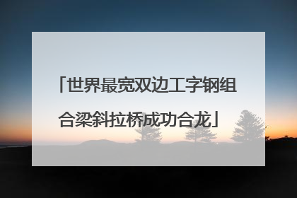世界最宽双边工字钢组合梁斜拉桥成功合龙