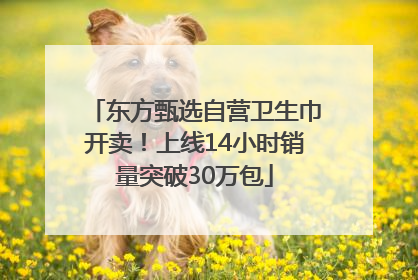东方甄选自营卫生巾开卖！上线14小时销量突破30万包
