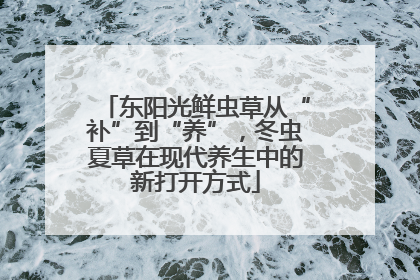 东阳光鲜虫草从“补”到“养”，冬虫夏草在现代养生中的新打开方式
