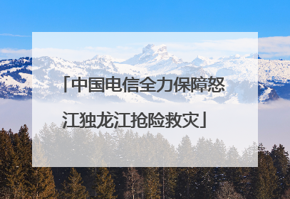 中国电信全力保障怒江独龙江抢险救灾