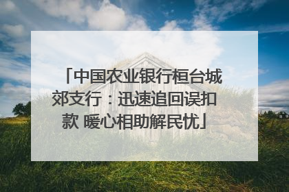 中国农业银行桓台城郊支行：迅速追回误扣款 暖心相助解民忧