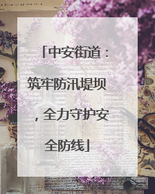 中安街道：筑牢防汛堤坝，全力守护安全防线