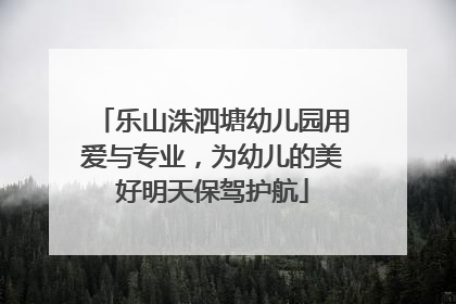 乐山洙泗塘幼儿园用爱与专业，为幼儿的美好明天保驾护航