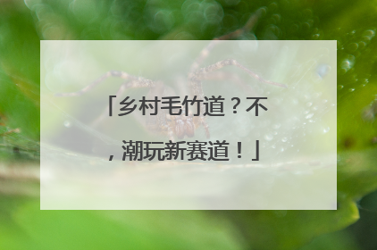 乡村毛竹道？不，潮玩新赛道！