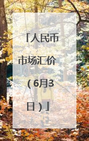 人民币市场汇价（6月3日）