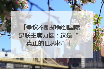 争议不断却得到国际足联主席力挺：这是“真正的世界杯”