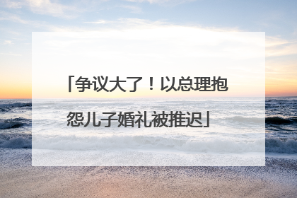 争议大了！以总理抱怨儿子婚礼被推迟