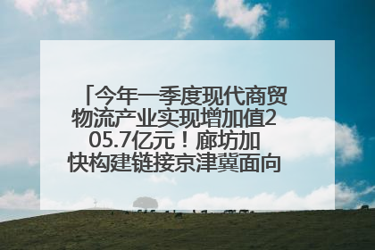 今年一季度现代商贸物流产业实现增加值205.7亿元！廊坊加快构建链接京津冀面向全世界的物流通道