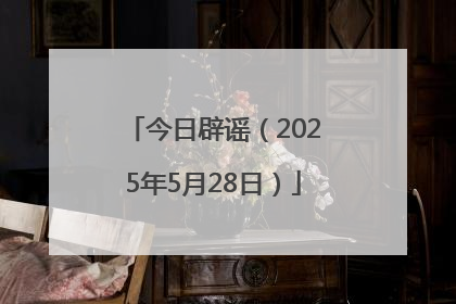 今日辟谣（2025年5月28日）