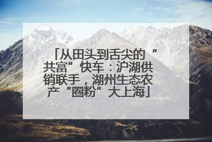 从田头到舌尖的“共富”快车：沪湖供销联手，湖州生态农产“圈粉”大上海