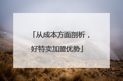 从成本方面剖析，好特卖加盟优势
