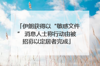 伊朗获得以“敏感文件” 消息人士称行动由被招募以定居者完成