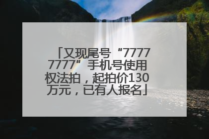 又现尾号“77777777”手机号使用权法拍，起拍价130万元，已有人报名