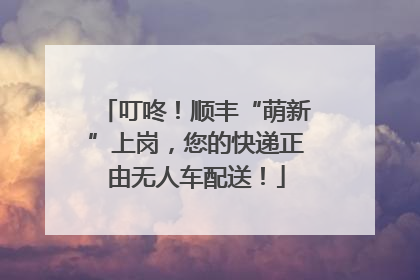 叮咚！顺丰“萌新”上岗，您的快递正由无人车配送！