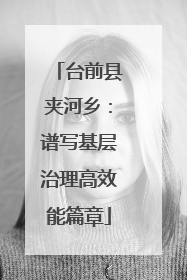 台前县夹河乡：谱写基层治理高效能篇章