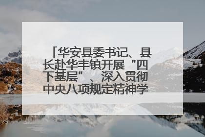 华安县委书记、县长赴华丰镇开展“四下基层”、深入贯彻中央八项规定精神学习教育工作调研