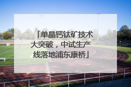 单晶钙钛矿技术大突破，中试生产线落地浦东康桥
