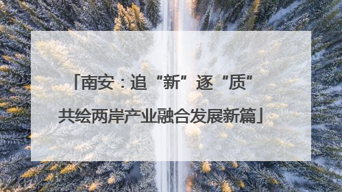 南安：追“新”逐“质” 共绘两岸产业融合发展新篇