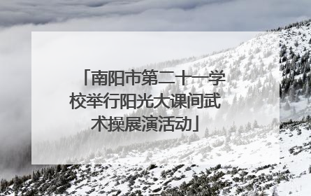 南阳市第二十一学校举行阳光大课间武术操展演活动