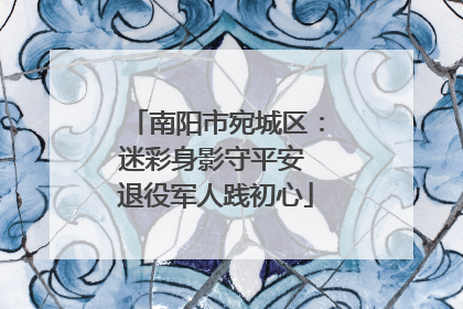 南阳市宛城区：迷彩身影守平安 退役军人践初心