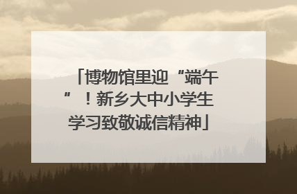 博物馆里迎“端午”！新乡大中小学生学习致敬诚信精神