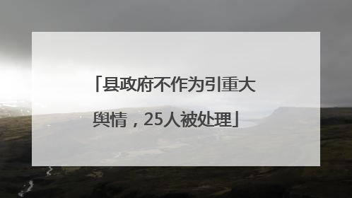 县政府不作为引重大舆情，25人被处理